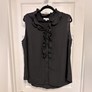 Bar III Ruffled Sleeveless Blouse